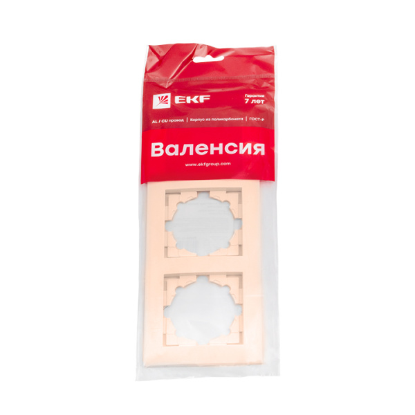 Купить EKF PROxima Валенсия рамка 3-местная кремовая