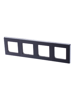 ABB EPJ Levit сталь / дымчатый чёрный Рамка 4 поста 2CHH015040A6069