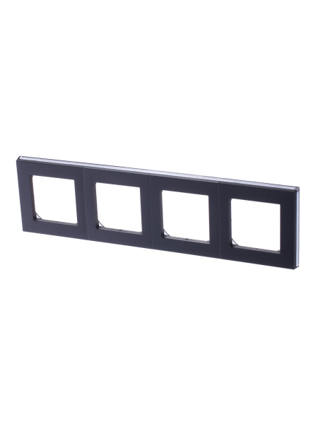 ABB EPJ Levit сталь / дымчатый чёрный Рамка 4 поста 2CHH015040A6069