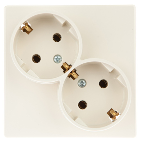 Simon 24 Слоновая кость Розетка 2Х2К+3 Sсhuko без защитных шторок 2450459-031