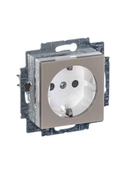 Купить ABB EPJ Levit кофе макиато / белый Розетка с заземлением со шторками, 2CHH203457A6018