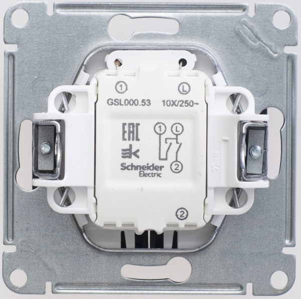 Купить Systeme Electric Glossa Шоколад Выключатель 2-клавишный с подсветкой сх.5а, 10АХ