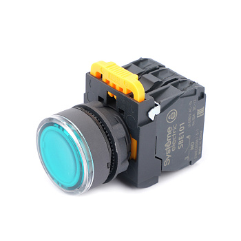 Systeme Electric Кнопка SB5 с подсветкой в сборе модуль 22мм зеленая пластик 230-240ВAC 1НО+1НЗ