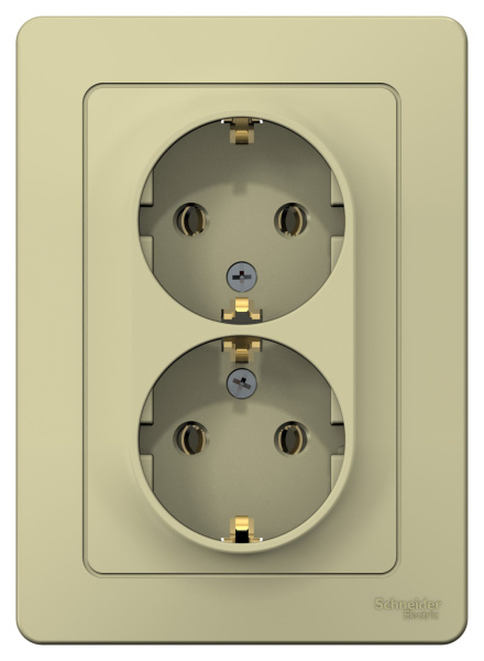 Купить Systeme Electric Blanca внутр Беж Розетка 2-ая с/з без шторок,16А, 250В