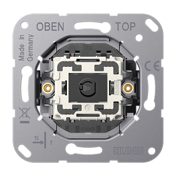 JUNG LS1912 Механизм одноклавишный, проходной, крепление винтами, без монтажных лапок K506EU