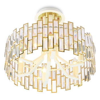 Ambrella Подвесная люстра с хрусталем TR5051 GD/WH/CL золото/белый/прозрачный E14/6 max 40W D500*380