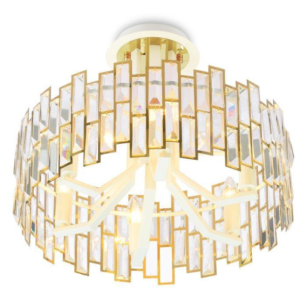 Ambrella Подвесная люстра с хрусталем TR5051 GD/WH/CL золото/белый/прозрачный E14/6 max 40W D500*380