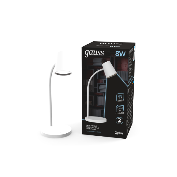 Купить Gauss Светильник настольный Qplus модель GTL603 8W 600lm 4000K 170-265V белый диммируемый LED 1/8 GT6031