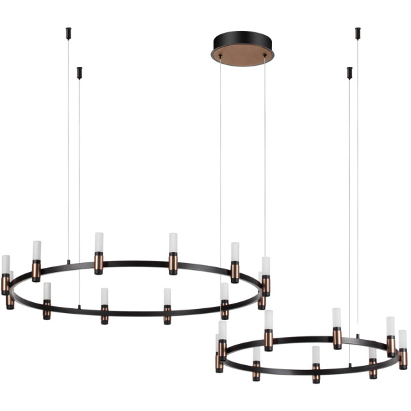 Odeon Light 5009/98LA L-VISION ODL23 385 матовый черный/ ант.бронза/белый/металл/акрил Люстра LED 98W 4000K 2500Лм CANDEL