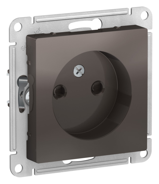 Купить Systeme Electric AtlasDesign Мокко Розетка б/з со шторками, 16А, механизм