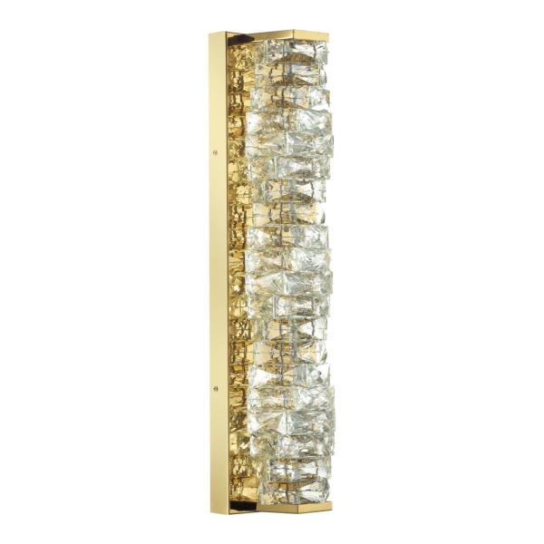 Odeon Light 4999/15WL HALL ODL23 433 золотой/прозрачный/металл/хрусталь Бра LED 15W 4000K STRAZA