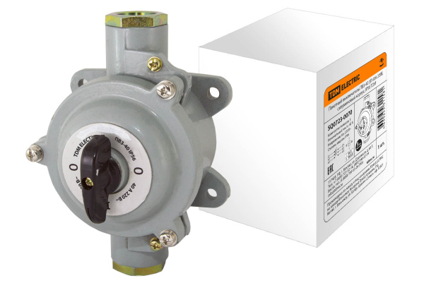 TDM Пакетный выключатель ПВ3-40 3П 40А 220В, силуминовый корпус, IP56 SQ0723-0070