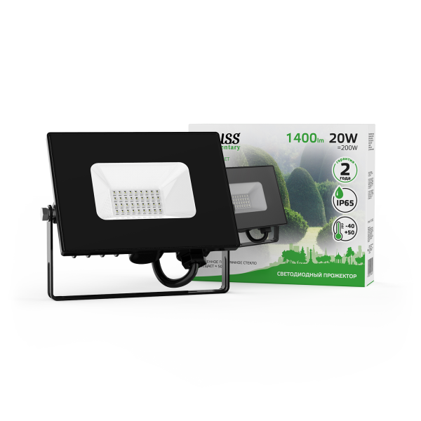 Gauss Прожектор Elementary 20W 1400lm зеленого свечения 175-265V IP65 черный LED 613100620 Купить Gauss Прожектор Elementary 20W 1400lm зеленого свечения 175-265V IP65 черный LED 613100620