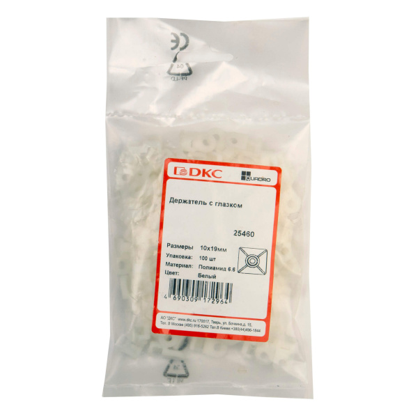 Купить DKC Держатель с глазком, белый, 10х19 25460
