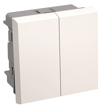 IEK PRIMER Выключатель двухклавишный на 2 модуля. ВК1-22-00-П