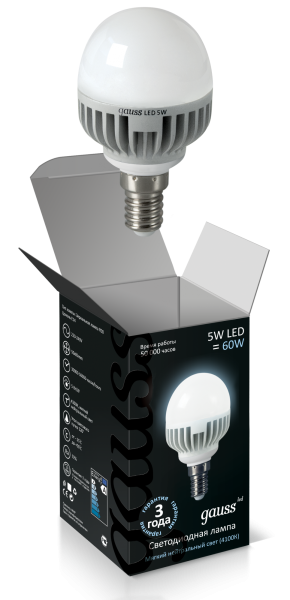 Gauss Лампа LED P45 E14 5W 4100K EB105101205