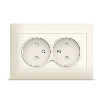 UNIVersal "Севиль" Розетка "Слоновая кость" 2-ая б/з з/ш Б-С0048