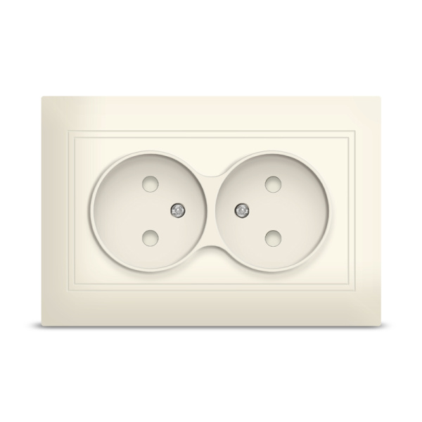 UNIVersal "Севиль" Розетка "Слоновая кость" 2-ая б/з з/ш Б-С0048