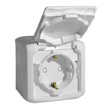 Legrand Quteo Белый Розетка с/з с шт IP44 782321