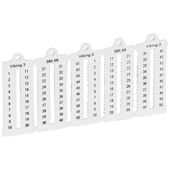 Legrand Viking 3 Листы с этикетками для клеммных блоков верт формат шаг 5 мм цифры от 1 до 50 039559
