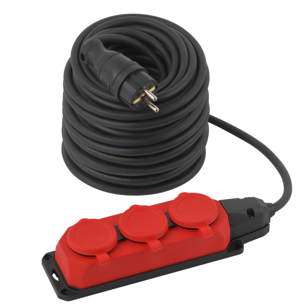 ЭРА Удлинитель силовой ЭРА UK-3e-3x1,5-40m-IP44(KG) с заземлением 3 розетки каучук 40м КГ 3х1,5мм2 IP44