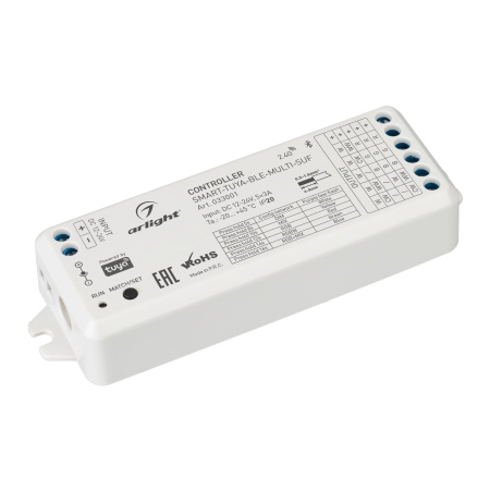 Arlight Контроллер SMART-TUYA-BLE-MULTI-SUF (12-24V, 5x3A, RGB-MIX, 2.4G) (IP20 Пластик, 5 лет) 033001