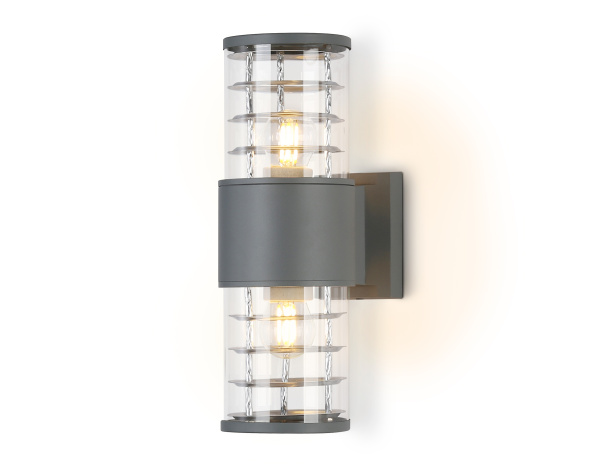 Ambrella Светильник уличный настенный архитектурный ST2523/2 GR/CL серый/прозрачный IP54 E27/2 max 11W 305*110*155