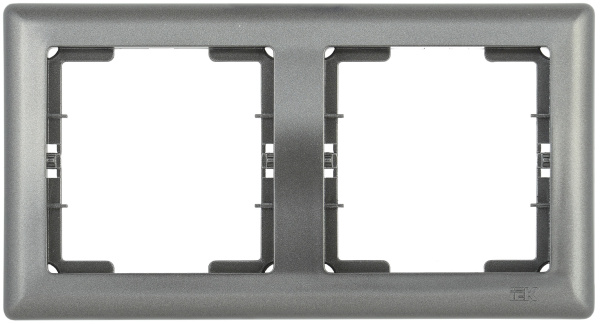 IEK РГ-2-БА Рамка 2 мест. гориз. BOLERO антрацит EMB20-K95