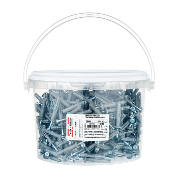 Tech-Krep Дюбель-гвоздь 6х40 гриб. манжета (полипропилен)  (500 шт) - ведро 113143