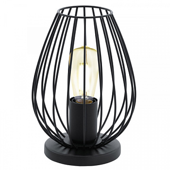 Eglo Лампа настольная NEWTOWN, 1x60W (E27), Ø160, H230, сталь, черный 49481