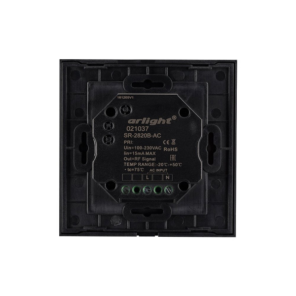 Купить Arlight Панель Sens SR-2820B-AC-RF-IN Black (220V,RGBW,1 зона) (IP20 Пластик, 3 года) 021037