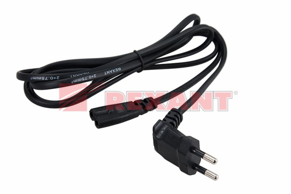 Купить Шнур сетевой (угловая вилка) 2x0.75мм² 1.5М Rexant 11-1104