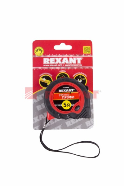 Купить Рулетка " Профи"прорезиненный корпус 5м*19мм Rexant 12-9005