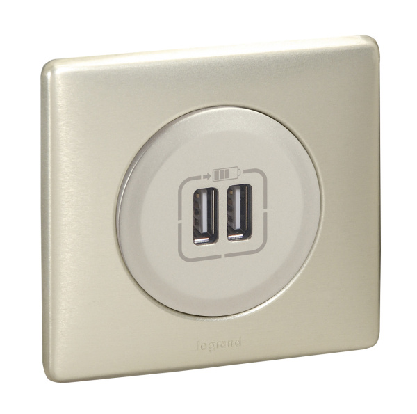 Купить Legrand Celiane Титан Накладка Розетки USB 2-ой 068556
