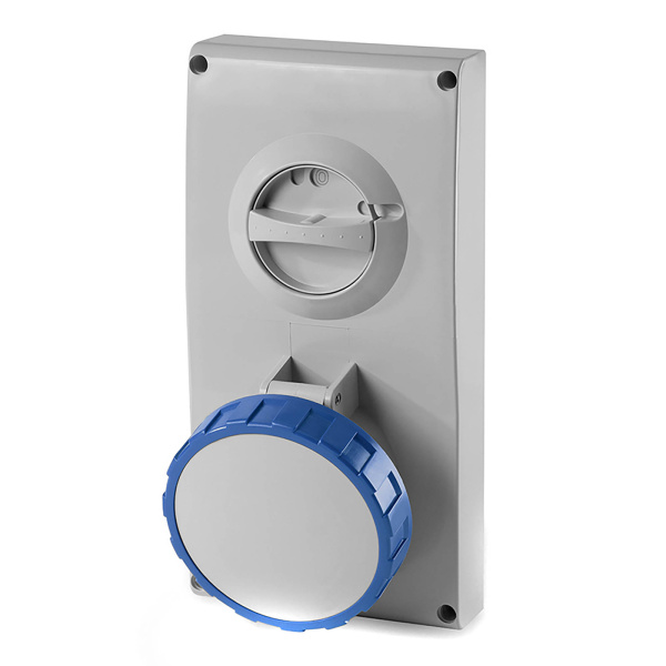 DKC Розетка с механической блокировкой и верхним размещением разъема. 63А, 2P+E