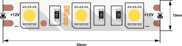 SWG Лента светодиодная SWG SWG560 007266 00-00007266 SWG560-12-14.4-WW-M