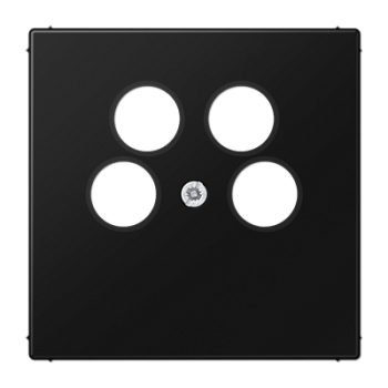 JUNG LS 990 Черный матовый Крышка для TV-SAT розетки с 4-мя гнёздами LS990-4SAT2SWM