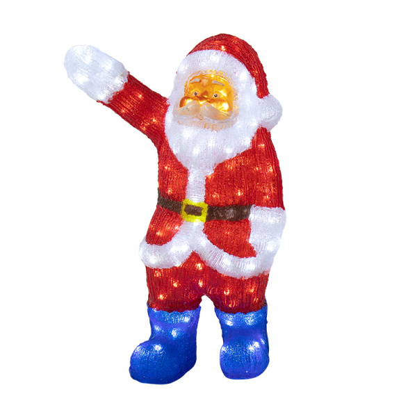 NEON-NIGHT Акриловая светодиодная фигура "Санта Клаус приветствует" 60 см, 200 светодиодов, IP65 понижающий трансформатор в комплекте, 513-272