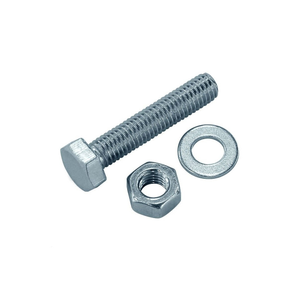 Купить Tech-Krep Болт DIN933 с шестигранной головкой оцинк. М6х60  + гайка + шайба(4 шт) - пакет 112720