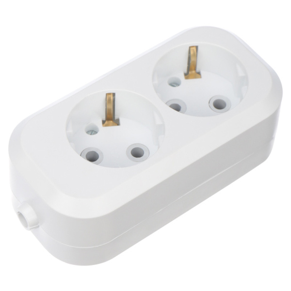 Колодка 2 гнезда с заземлением Rexant 11-8702