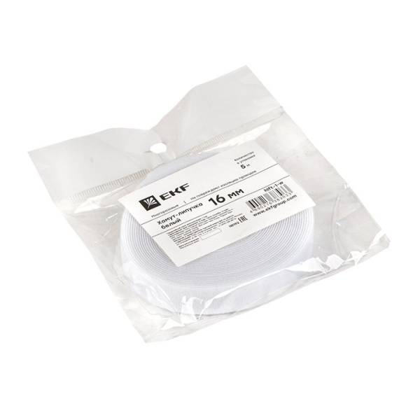 Купить EKF PROxima Хомут-липучка 16 мм (5м ролл) белый