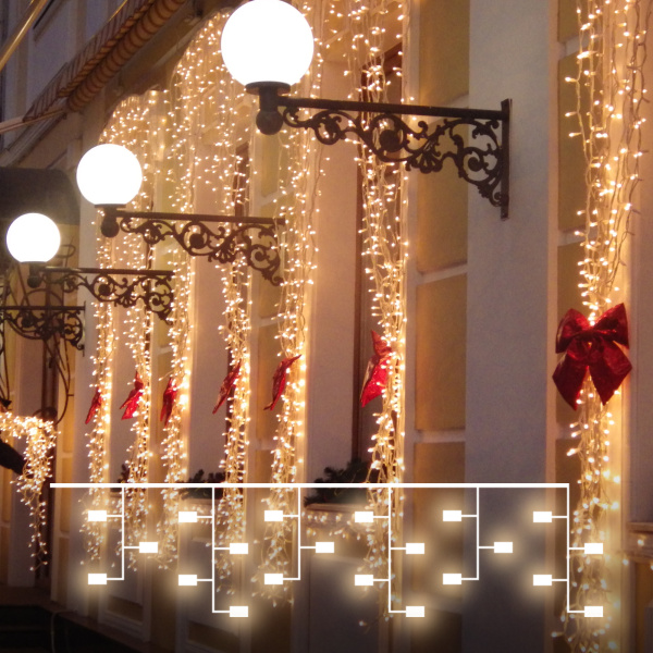 Eurosvet Гирлянда Занавес 200-101 теплый белый с эффектом мерцания 2*3м IP65 a056078