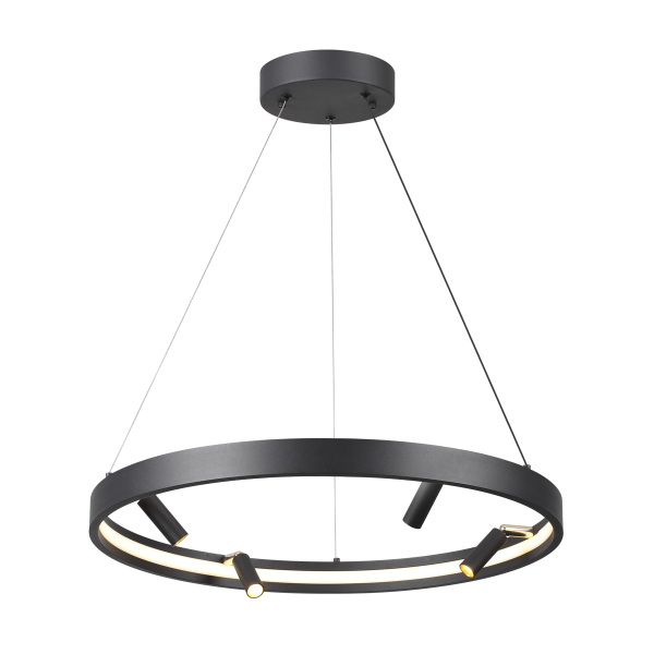 Купить Odeon Light 4317/58L HIGHTECH ODL22 107 металл/черный с золотом Подвесной светильник с пультом ДУ и доп. креплением IP20 LED 38W+20W 2610Лм 3000-6000K