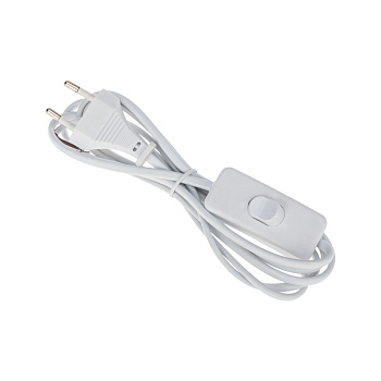 Сетевой шнур с выключателем 2х0,75 мм², 1,8 м белый Rexant 11-1133