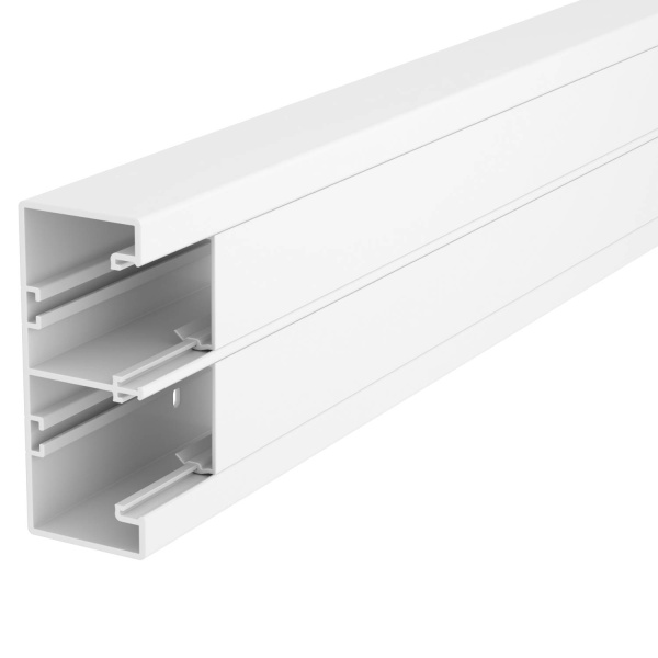OBO Bettermann Кабель-канал Rapid 45-2 53x130x2000мм с крышкой (для ЭУИ 45х45мм) ПВХ белый 6113200