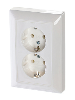 ABB BJB Basic 55 Бел Розетка 2-ая с/з моноблок 2CKA002014A1462