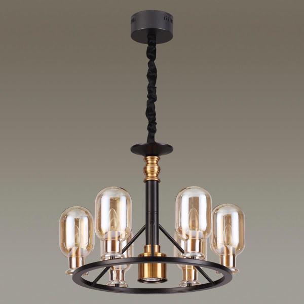 Купить Odeon Light 4700/6 ODL20 565 черный/бронзовый/янтарный Люстра E14 6*40W GRIF