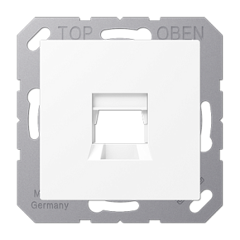 JUNG A Flow/A 550 Белый матовый Kрышка для 1-го разъема, без видимого винта, подпружиненная шторка A1569-15WEWWM