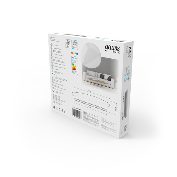 Купить Gauss Светильник Basic Space  Stone НПС 55W 4700lm 4000K  220-240V IP20 530*490*100 LED 1/10 995438260