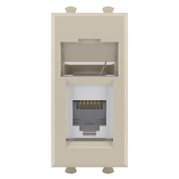 Купить DKC Телефонная розетка RJ-12 модульная, "Avanti", "Ванильная дымка", 1 модуль